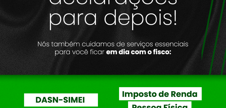 IRPF 2026, DASN-SIMEI, MEI, Malha Fina, Receita Federal, Contabilidade Rio de Janeiro, Centro do Rio, Declaração Anual MEI.